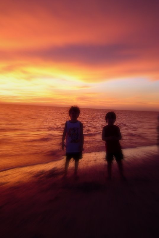 Boys at sunset, Naples '04